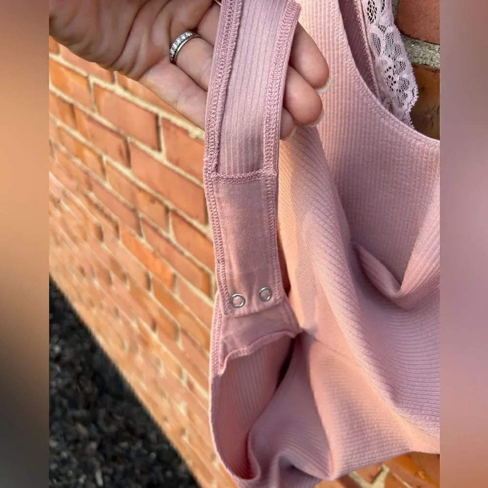 Free People First Call Blush Pink Bodysuit